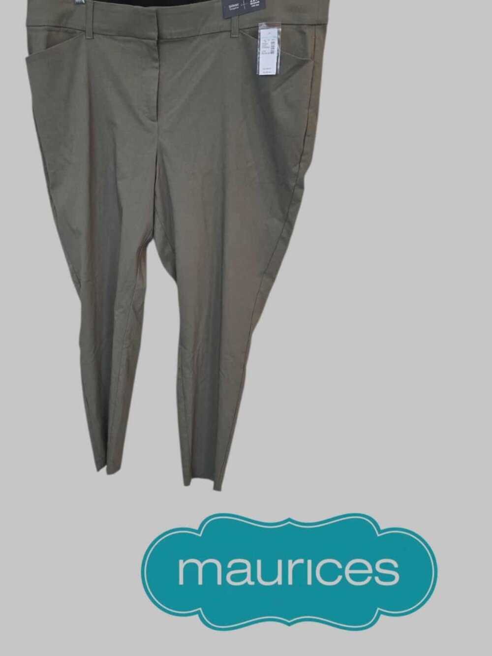 Maurices Olive Green Skinny Bengaline  Mid Rise  Pants Womens Plus 22W NEW